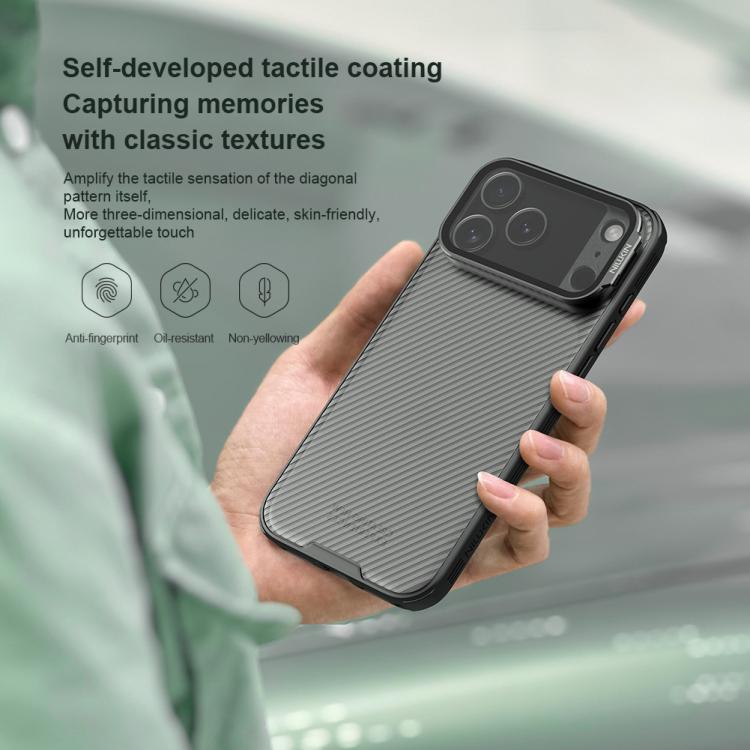 For iPhone 17 Pro Max NILLKIN CamShield Prop Transparent Mirror Cover Translucent PC Phone Case - Black