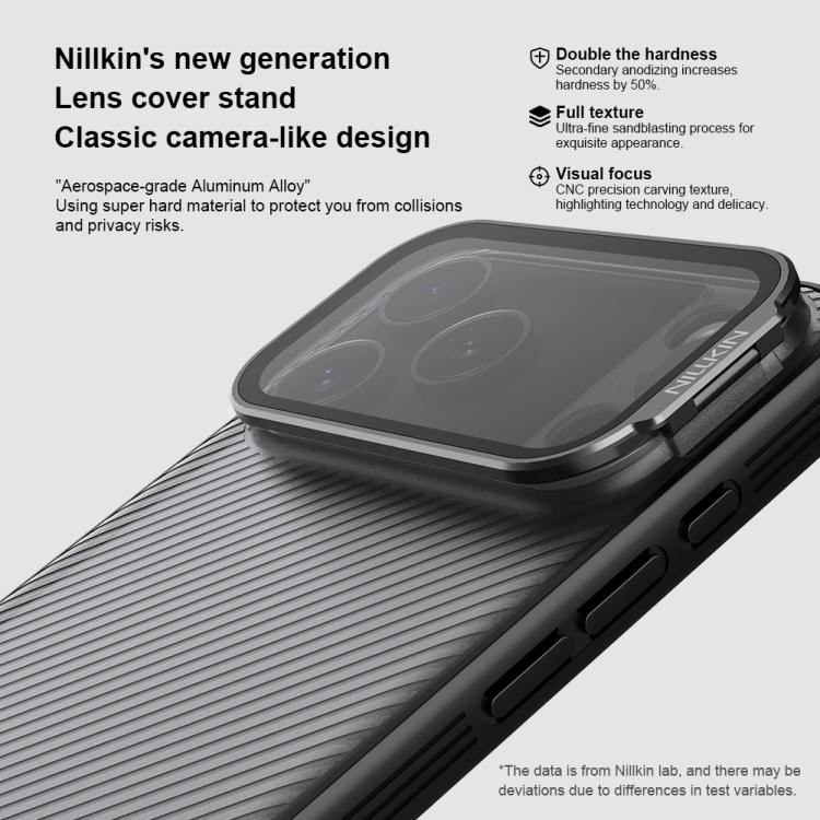 For iPhone 17 Pro Max NILLKIN CamShield Prop Transparent Mirror Cover Translucent PC Phone Case - Black