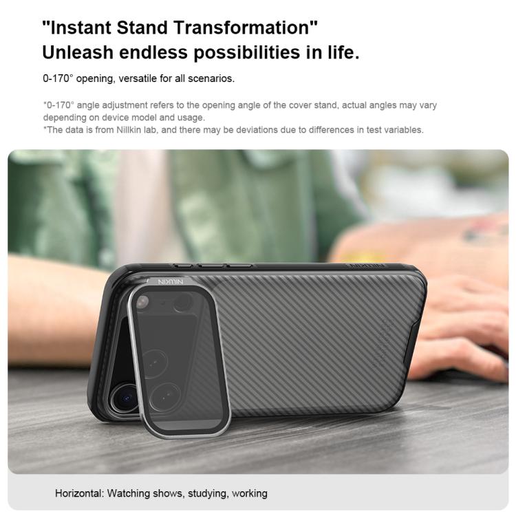 For iPhone 17 Pro Max NILLKIN CamShield Prop Transparent Mirror Cover Translucent PC Phone Case - Black