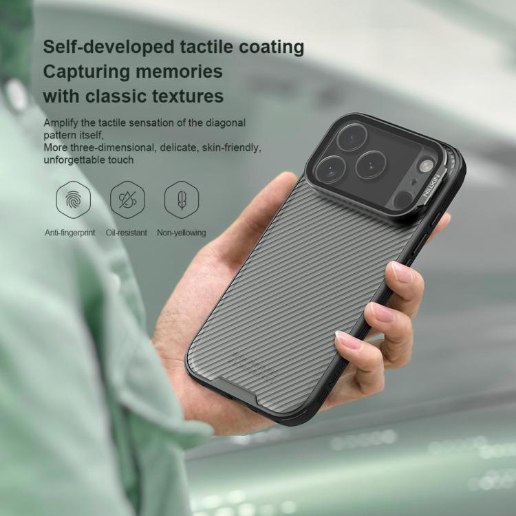 For iPhone 17 Pro NILLKIN CamShield Prop Transparent Mirror Cover Translucent PC Phone Case - Black