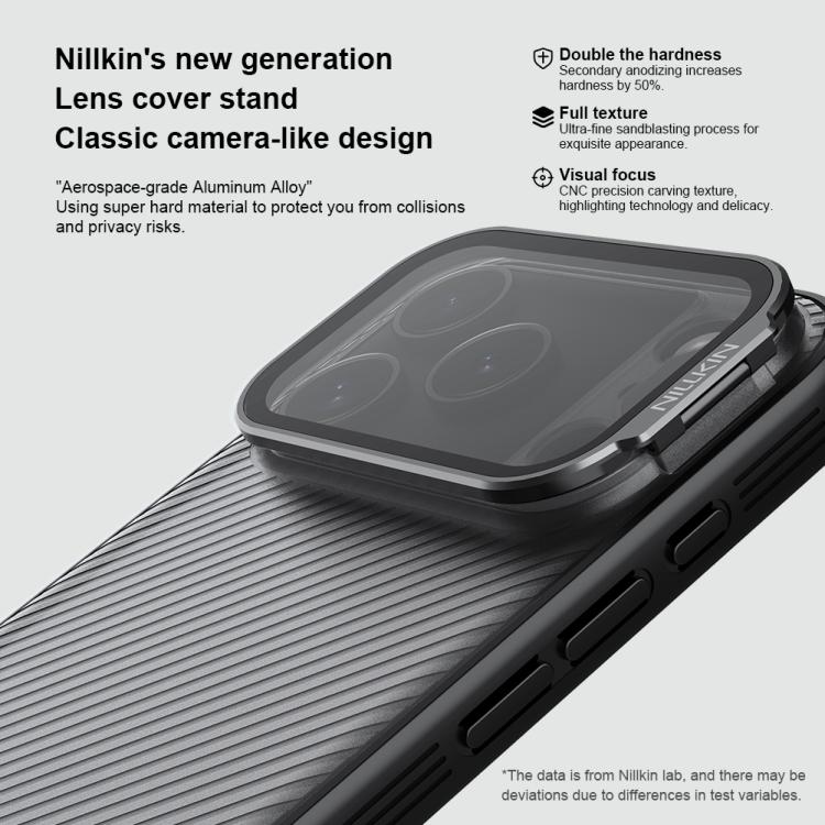 For iPhone 17 Pro NILLKIN CamShield Prop Transparent Mirror Cover Translucent PC Phone Case - Black