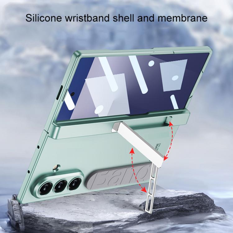 For Samsung Galaxy Z Fold7 5G GKK Integrated Magnetic Folding Silicone Wristband Phone Case with Side Bracket