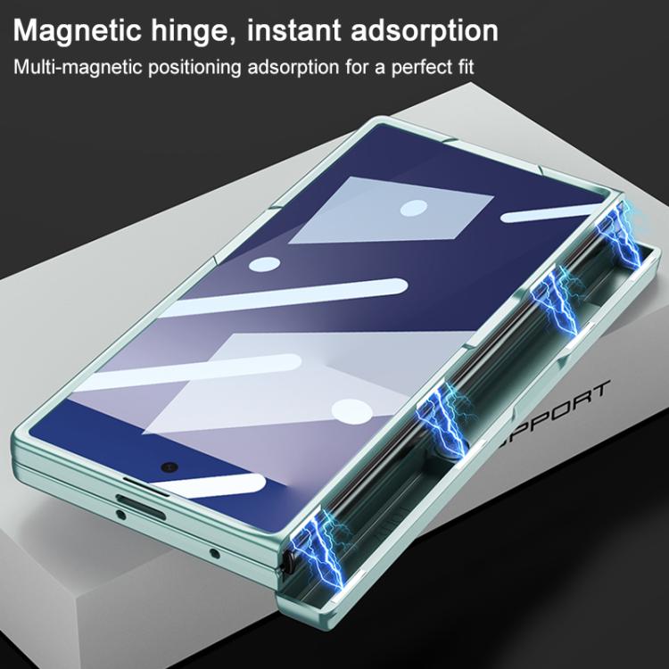 For Samsung Galaxy Z Fold7 5G GKK Integrated Magnetic Folding Silicone Wristband Phone Case with Side Bracket