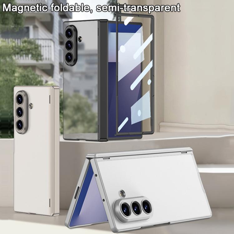 For Samsung Galaxy Z Fold7 5G GKK Integrated Magnetic Folding Hinge Frosted Semi-transparent Phone Case