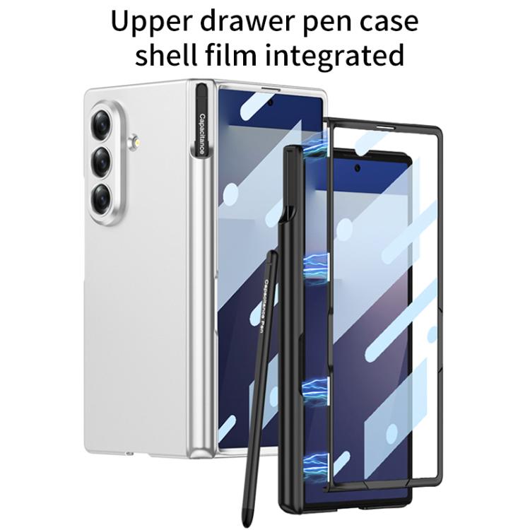 For Samsung Galaxy Z Fold7 5G GKK Integrated Magnetic Folding Hinge All-inclusive Phone Case with Pen Holder, Including Pen