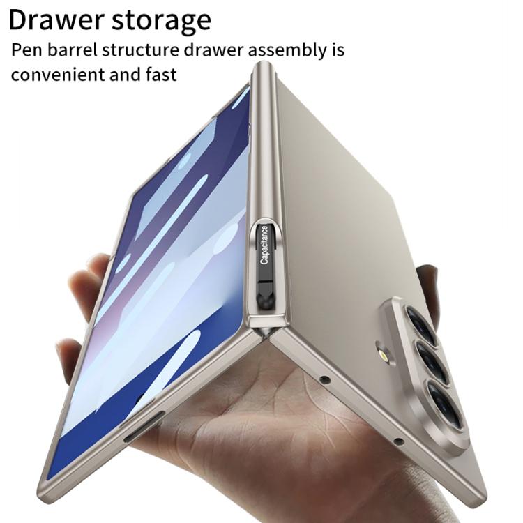 For Samsung Galaxy Z Fold7 5G GKK Integrated Magnetic Folding Hinge All-inclusive Phone Case with Pen Holder, Including Pen