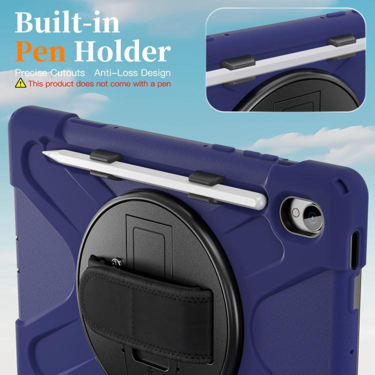 For Samsung Galaxy Tab S11 2025 Rotatable Holder Silicone Hybrid PC Tablet Case with Shoulder Strap