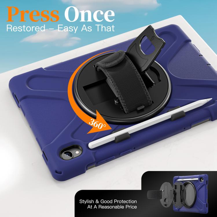 For Samsung Galaxy Tab S11 2025 Rotatable Holder Silicone Hybrid PC Tablet Case with Shoulder Strap