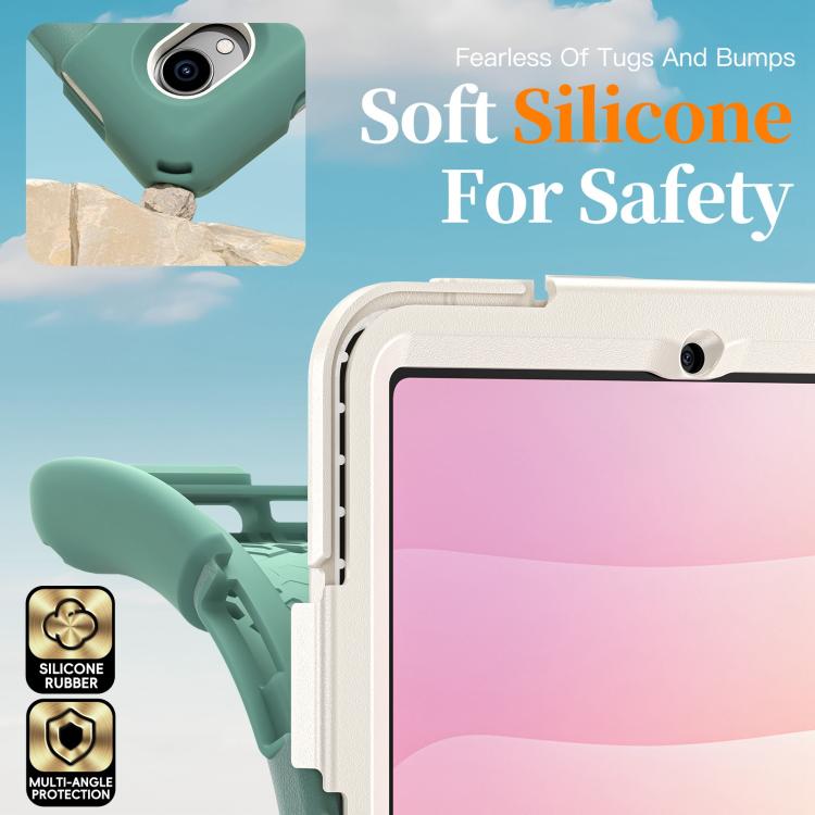 For Samsung Galaxy Tab S11 2025 Rotatable Holder Silicone Hybrid PC Tablet Case with Shoulder Strap