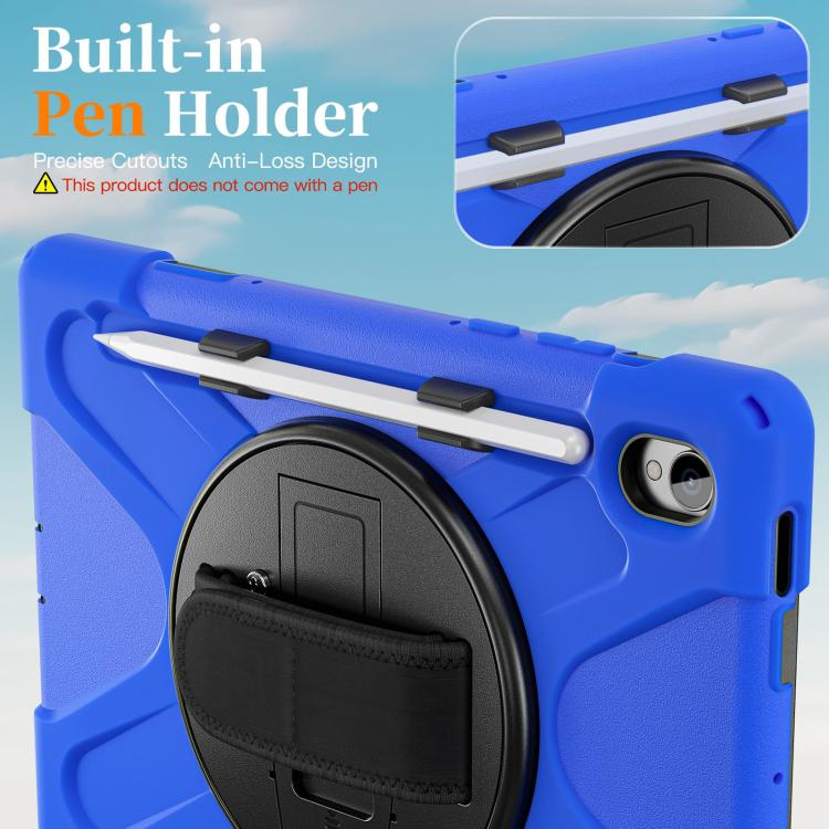 For Samsung Galaxy Tab S11 2025 Rotatable Holder Silicone Hybrid PC Tablet Case with Shoulder Strap