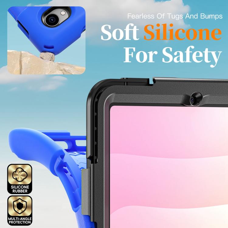 For Samsung Galaxy Tab S11 2025 Rotatable Holder Silicone Hybrid PC Tablet Case with Shoulder Strap