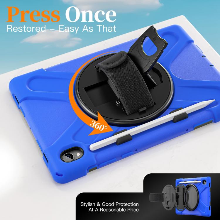For Samsung Galaxy Tab S11 2025 Rotatable Holder Silicone Hybrid PC Tablet Case with Shoulder Strap