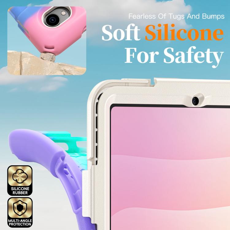 For Samsung Galaxy Tab S11 2025 Rotatable Holder Silicone Hybrid PC Tablet Case with Shoulder Strap