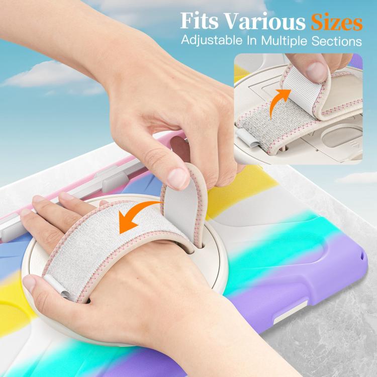 For Samsung Galaxy Tab S11 2025 Rotatable Holder Silicone Hybrid PC Tablet Case with Shoulder Strap