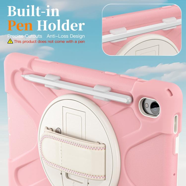 For Samsung Galaxy Tab S11 2025 Rotatable Holder Silicone Hybrid PC Tablet Case with Shoulder Strap