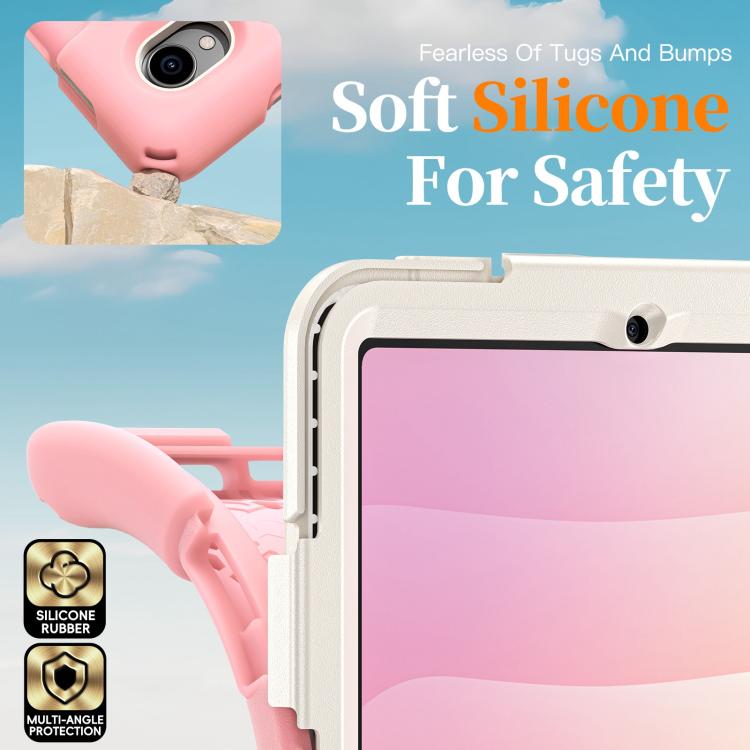 For Samsung Galaxy Tab S11 2025 Rotatable Holder Silicone Hybrid PC Tablet Case with Shoulder Strap