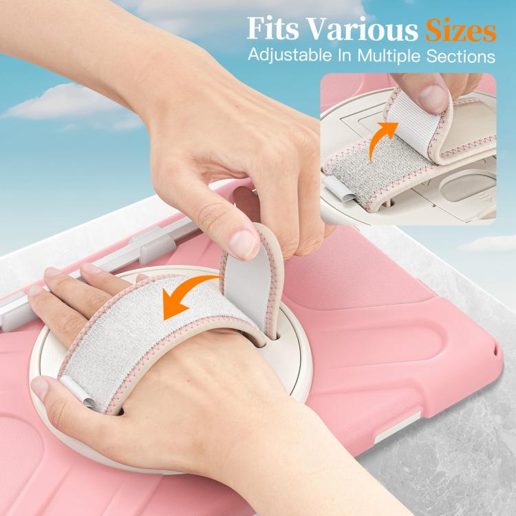 For Samsung Galaxy Tab S11 2025 Rotatable Holder Silicone Hybrid PC Tablet Case with Shoulder Strap