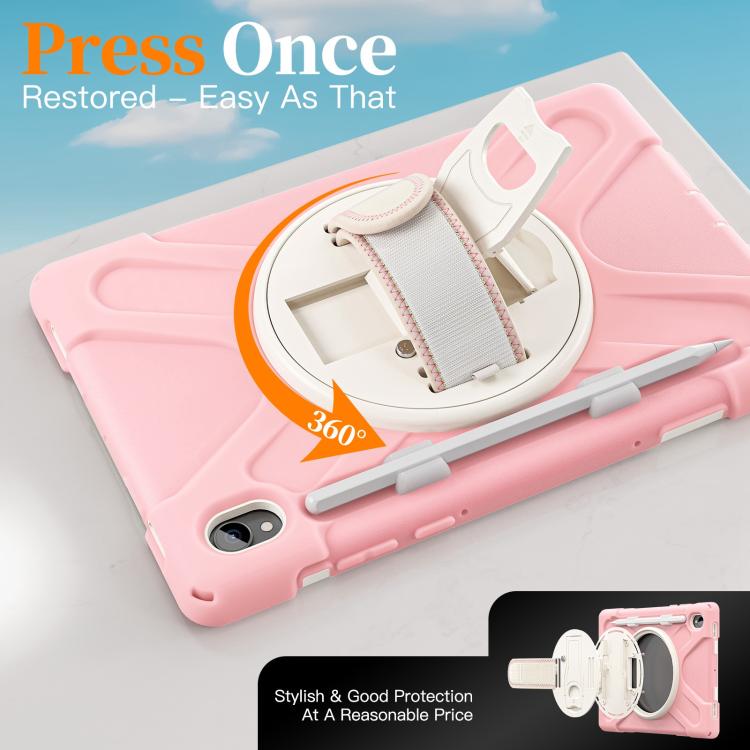For Samsung Galaxy Tab S11 2025 Rotatable Holder Silicone Hybrid PC Tablet Case with Shoulder Strap