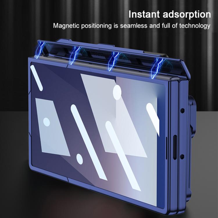 For Samsung Galaxy Z Fold7 5G GKK Magnetic Folding Hinge Diamond Phone Case with Pen Slot, Including Pen