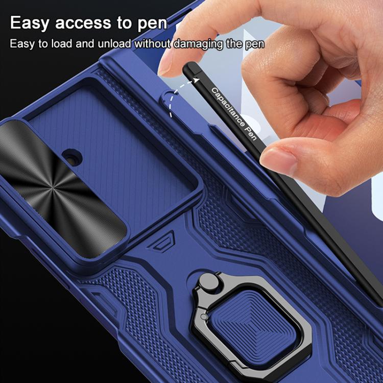 For Samsung Galaxy Z Fold7 5G GKK Magnetic Folding Hinge Diamond Phone Case with Pen Slot, Including Pen