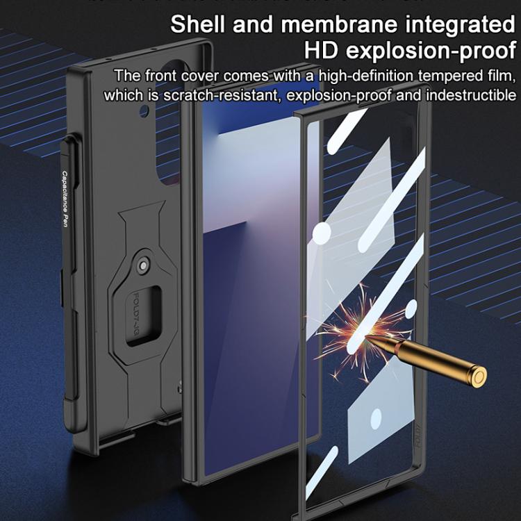 For Samsung Galaxy Z Fold7 5G GKK Magnetic Folding Hinge Diamond Phone Case with Pen Slot, Including Pen