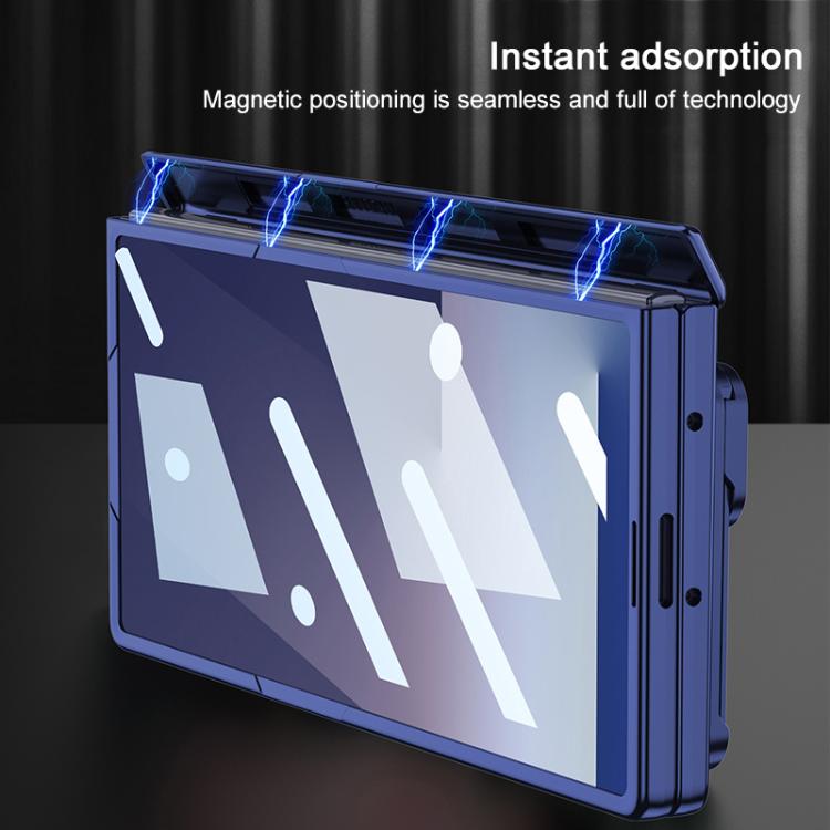 For Samsung Galaxy Z Fold7 5G GKK Magnetic Folding Hinge Diamond Phone Case with Ring Holder