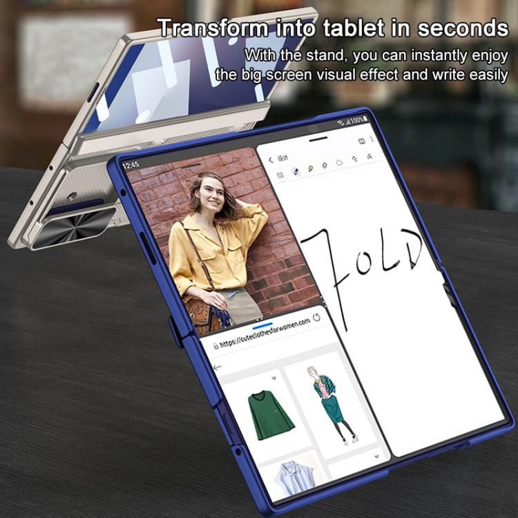 For Samsung Galaxy Z Fold7 5G GKK Magnetic Folding Hinge Diamond Phone Case with Ring Holder