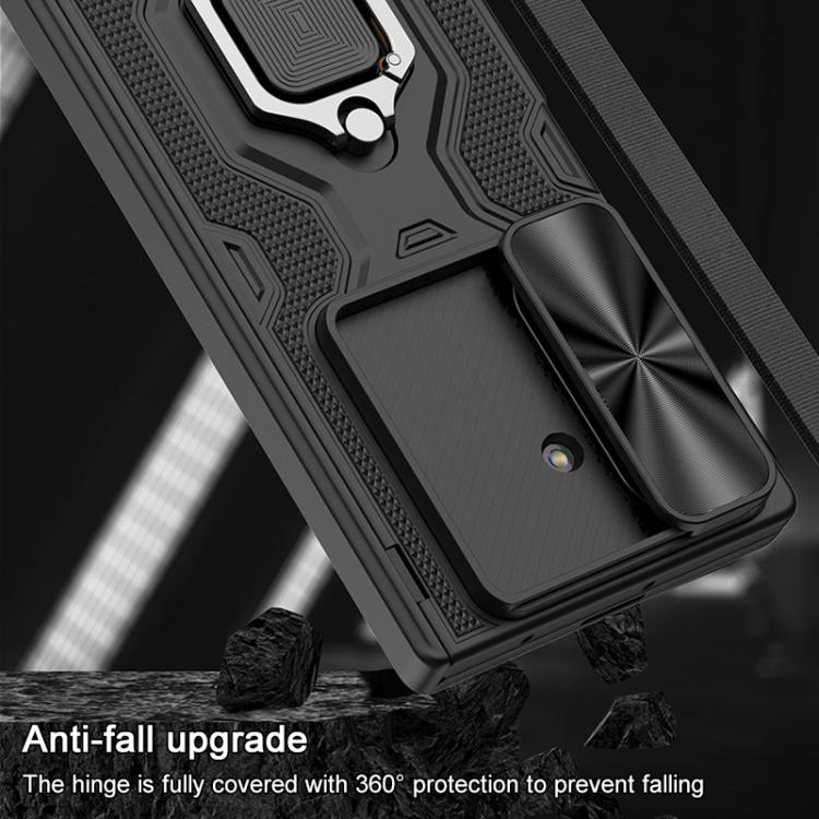 For Samsung Galaxy Z Fold7 5G GKK Magnetic Folding Hinge Diamond Phone Case with Ring Holder
