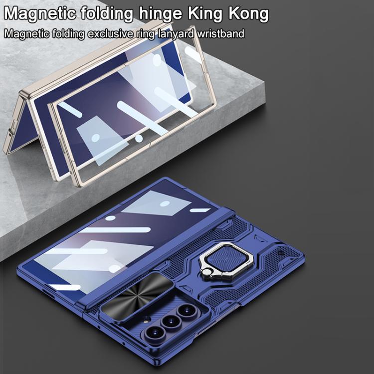 For Samsung Galaxy Z Fold7 5G GKK Magnetic Folding Hinge Diamond Phone Case with Ring Holder