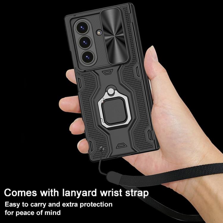 For Samsung Galaxy Z Fold7 5G GKK Magnetic Folding Hinge Diamond Phone Case with Ring Holder