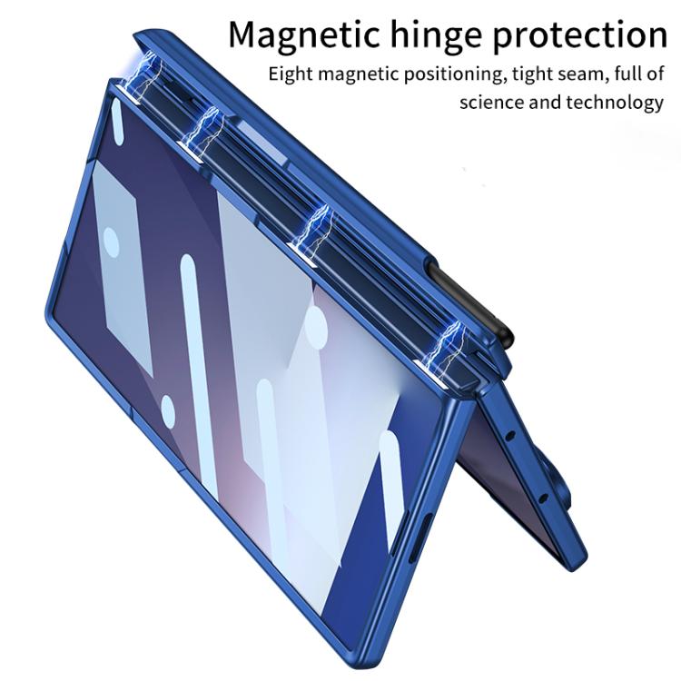 For Samsung Galaxy Z Fold7 5G GKK MagSafe Magnetic Folding Hinge Stand Phone Case with Pen Slots