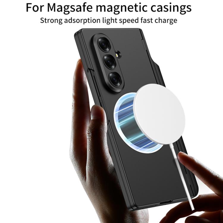 For Samsung Galaxy Z Fold7 5G GKK MagSafe Magnetic Folding Hinge Stand Phone Case with Pen Slots