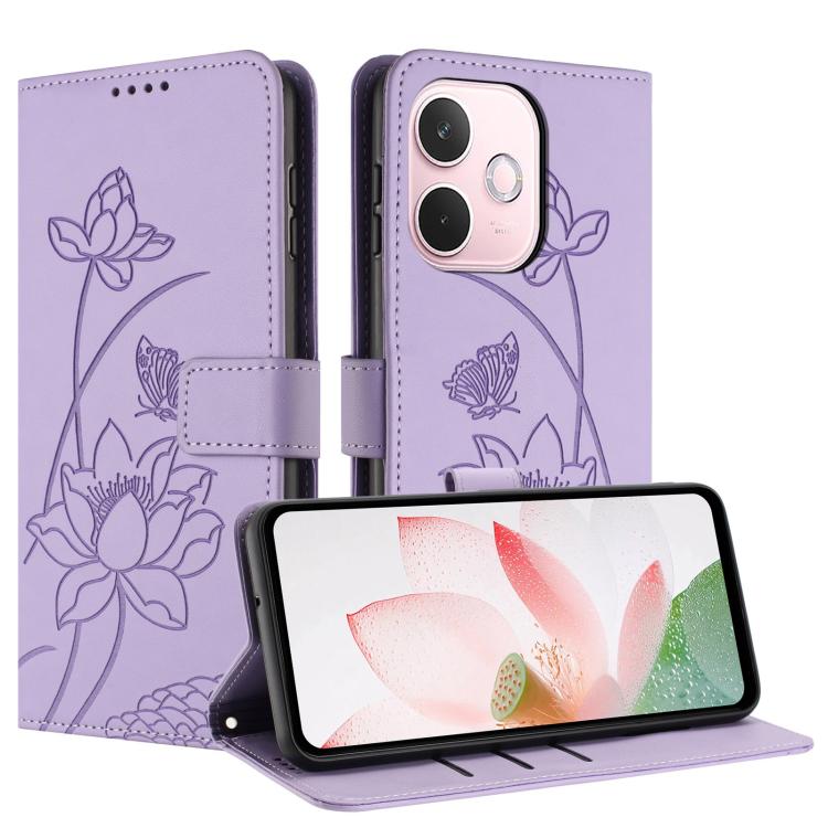 For OPPO A5 Pro 5G / 4G / A5 Energy Lotus Embossed Leather Phone Case with Lanyard