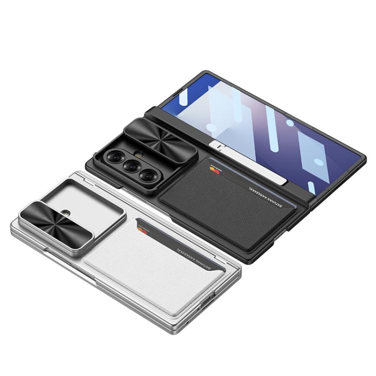 For Samsung Galaxy Z Fold7 5G GKK Integrated Magnetic Folding Hinge Sliding Lens Cover Card Bag Phone Case