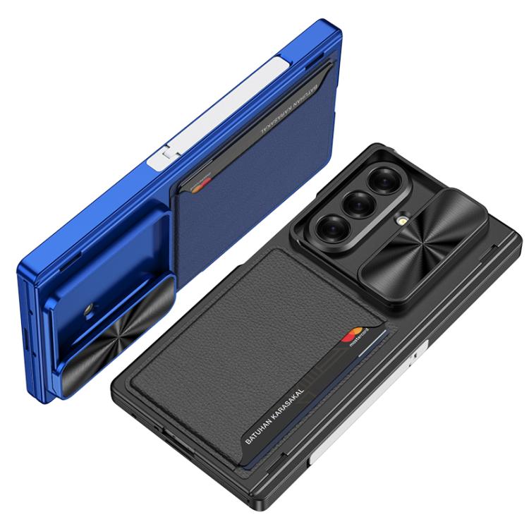 For Samsung Galaxy Z Fold7 5G GKK Integrated Magnetic Folding Hinge Sliding Lens Cover Card Bag Phone Case
