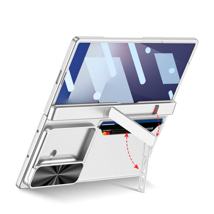 For Samsung Galaxy Z Fold7 5G GKK Integrated Magnetic Folding Hinge Sliding Lens Cover Card Bag Phone Case