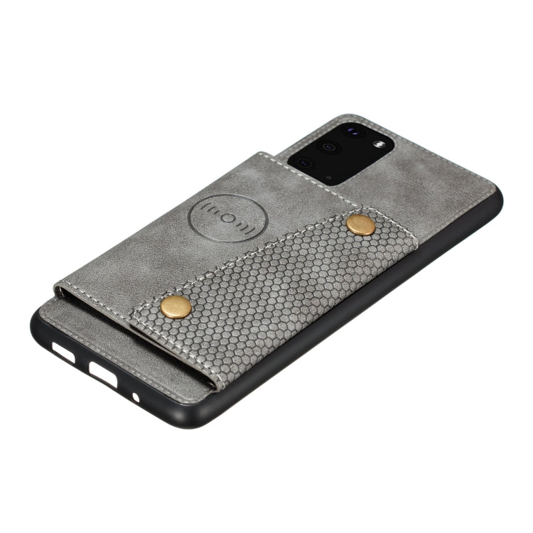 For Samsung Galaxy S20 FE Double Buckle PU + TPU Shockproof Magnetic Protective Case with Card Slot & Holder