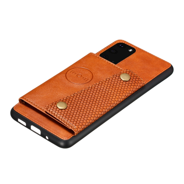 For Samsung Galaxy S20 FE Double Buckle PU + TPU Shockproof Magnetic Protective Case with Card Slot & Holder