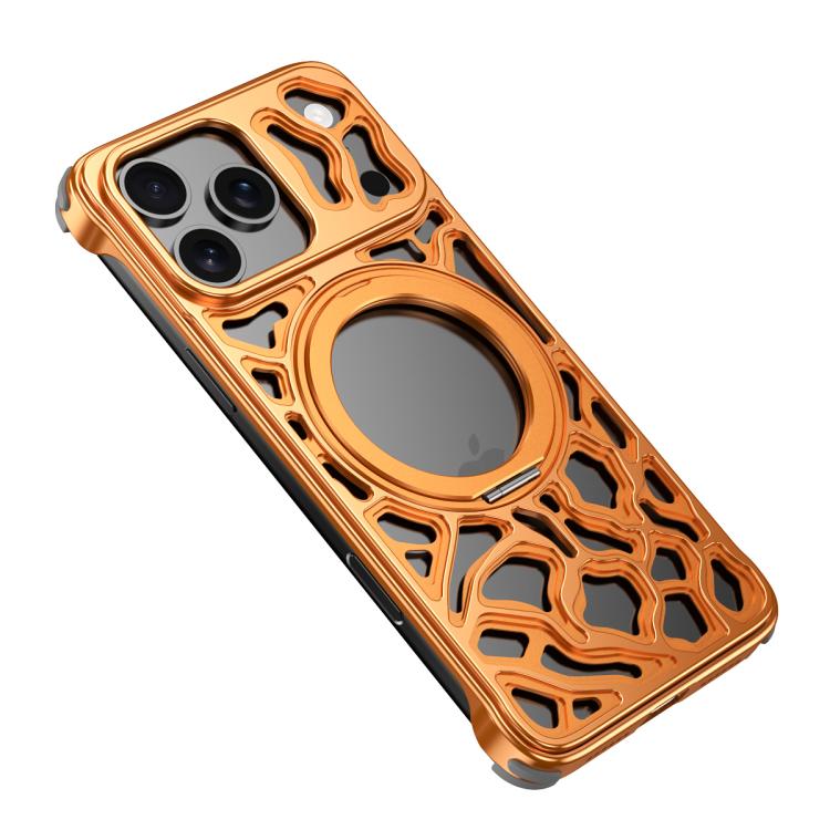 For iPhone 17 Pro Yunyan Series Alloy Rotating Holder MagSafe Half Frame Phone Case