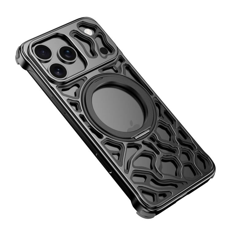 For iPhone 17 Pro Yunyan Series Alloy Rotating Holder MagSafe Half Frame Phone Case