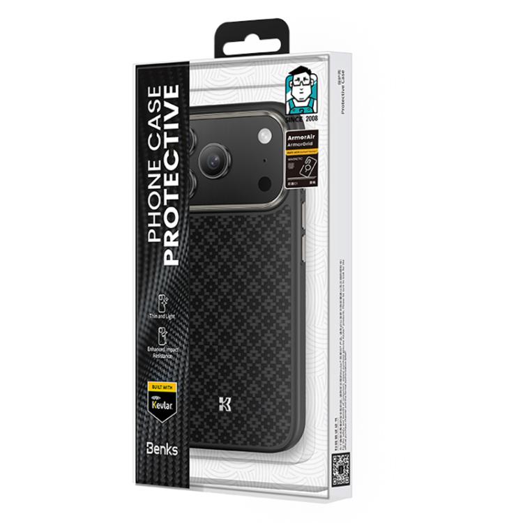 For iPhone 17 Pro Benks Y2 Kevlar All-inclusive MagSafe Magnetic Diamond Phone Case - Black