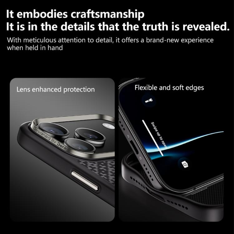 For iPhone 17 Pro Benks Y2 Kevlar All-inclusive MagSafe Magnetic Diamond Phone Case - Black