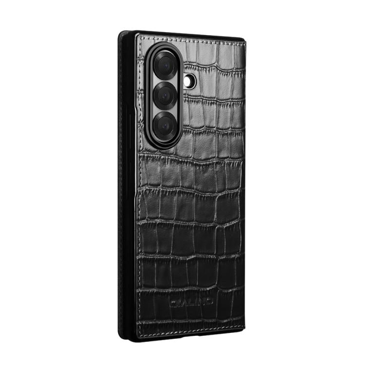 For Samsung Galaxy Z Fold7 5G QIALINO Crocodile Texture Genuine Leather Phone Case