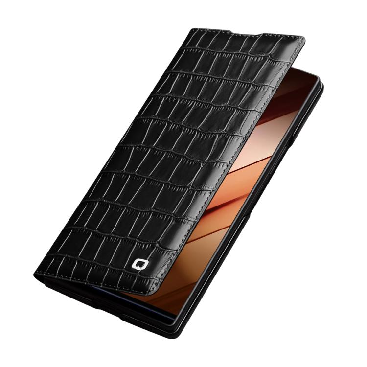 For Samsung Galaxy Z Fold7 5G QIALINO Crocodile Texture Genuine Leather Phone Case