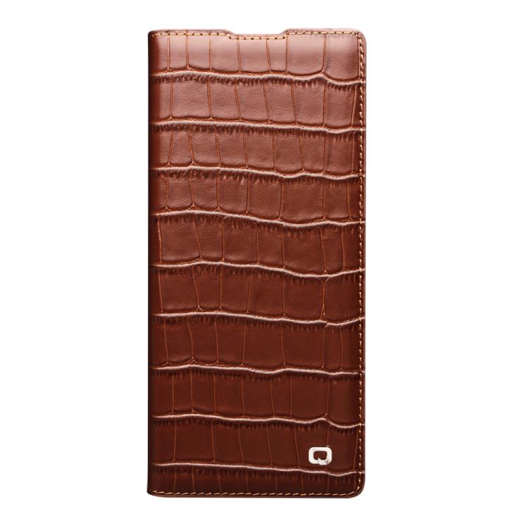 For Samsung Galaxy Z Fold7 5G QIALINO Crocodile Texture Genuine Leather Phone Case