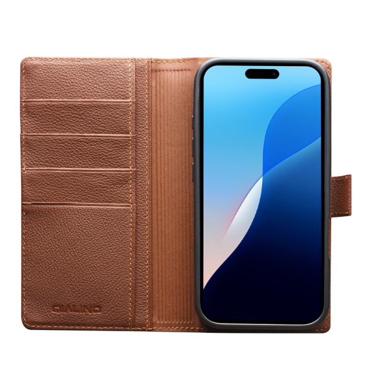 For iPhone Air QIALINO Classics 3rd Genuine Leather Phone Case