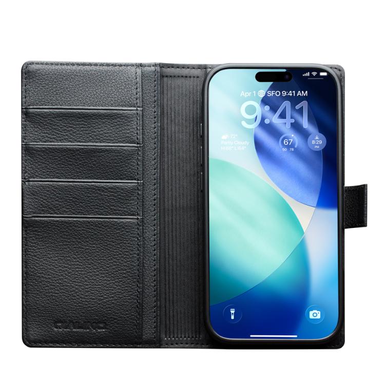 For iPhone 17 Pro Max QIALINO Classics 3rd Genuine Leather Phone Case