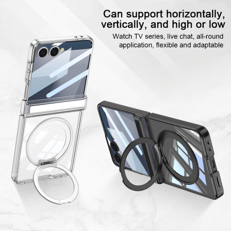 For Samsung Galaxy Z Flip7 5G GKK Integrated MagSafe Magnetic Hinge Folding Airbag Phone Case with Rotating Holder