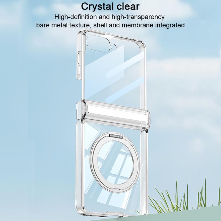 For Samsung Galaxy Z Flip7 5G GKK Integrated MagSafe Magnetic Hinge Folding Airbag Phone Case with Rotating Holder