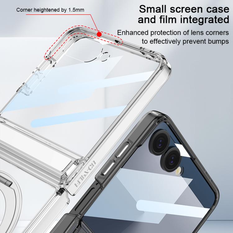 For Samsung Galaxy Z Flip7 5G GKK Integrated MagSafe Magnetic Hinge Folding Airbag Phone Case with Rotating Holder